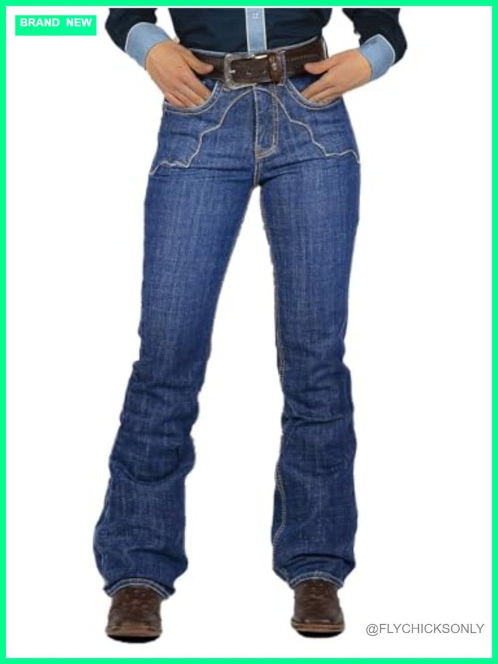 High Waist Bootcut Vintage Jeans Stretch Denim Womens